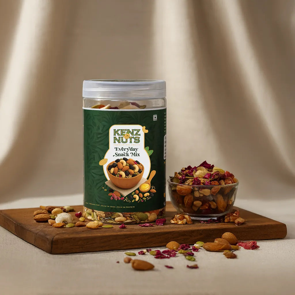 Everyday Snack Mix – Kharik, Seeds & Ghee | KenzNuts