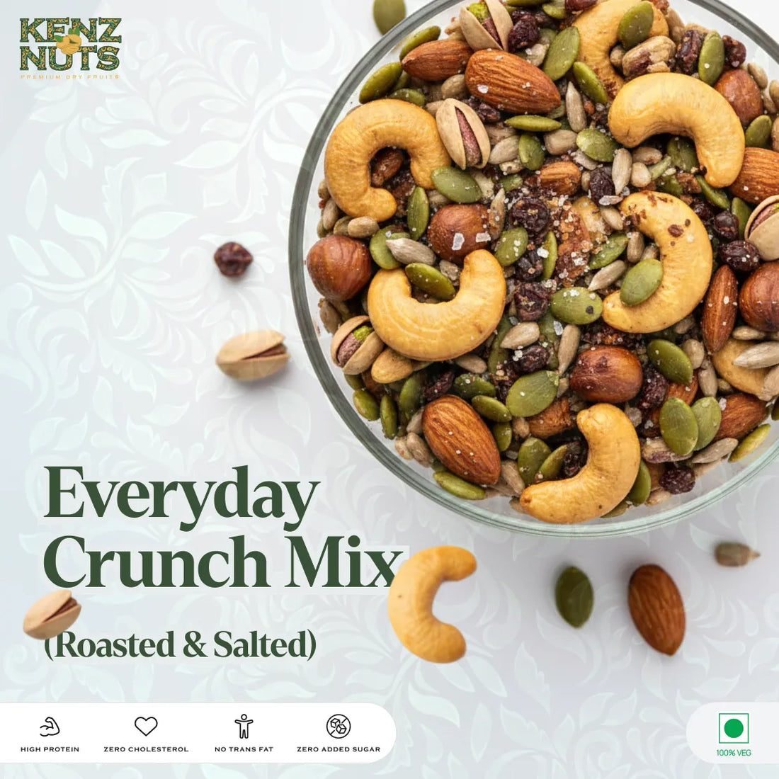 Everyday Crunch Mix – Roasted & Salted Dry Fruits | KenzNuts