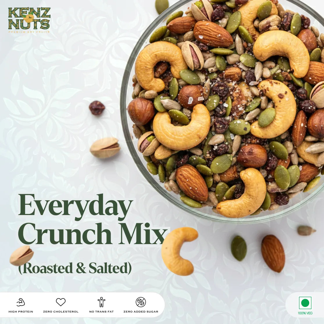 Everyday Crunch Mix – Roasted & Salted Dry Fruits | KenzNuts