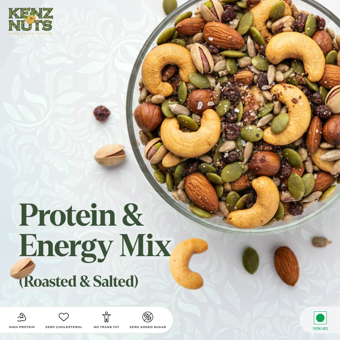 Protein & Energy Mix – Roasted & Salted Dry Fruits | KenzNuts
