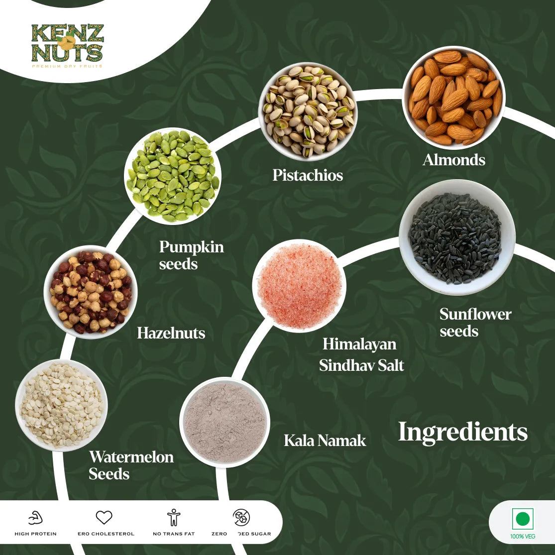 Brain & Heart Wellness Mix – Roasted & Salted | KenzNuts